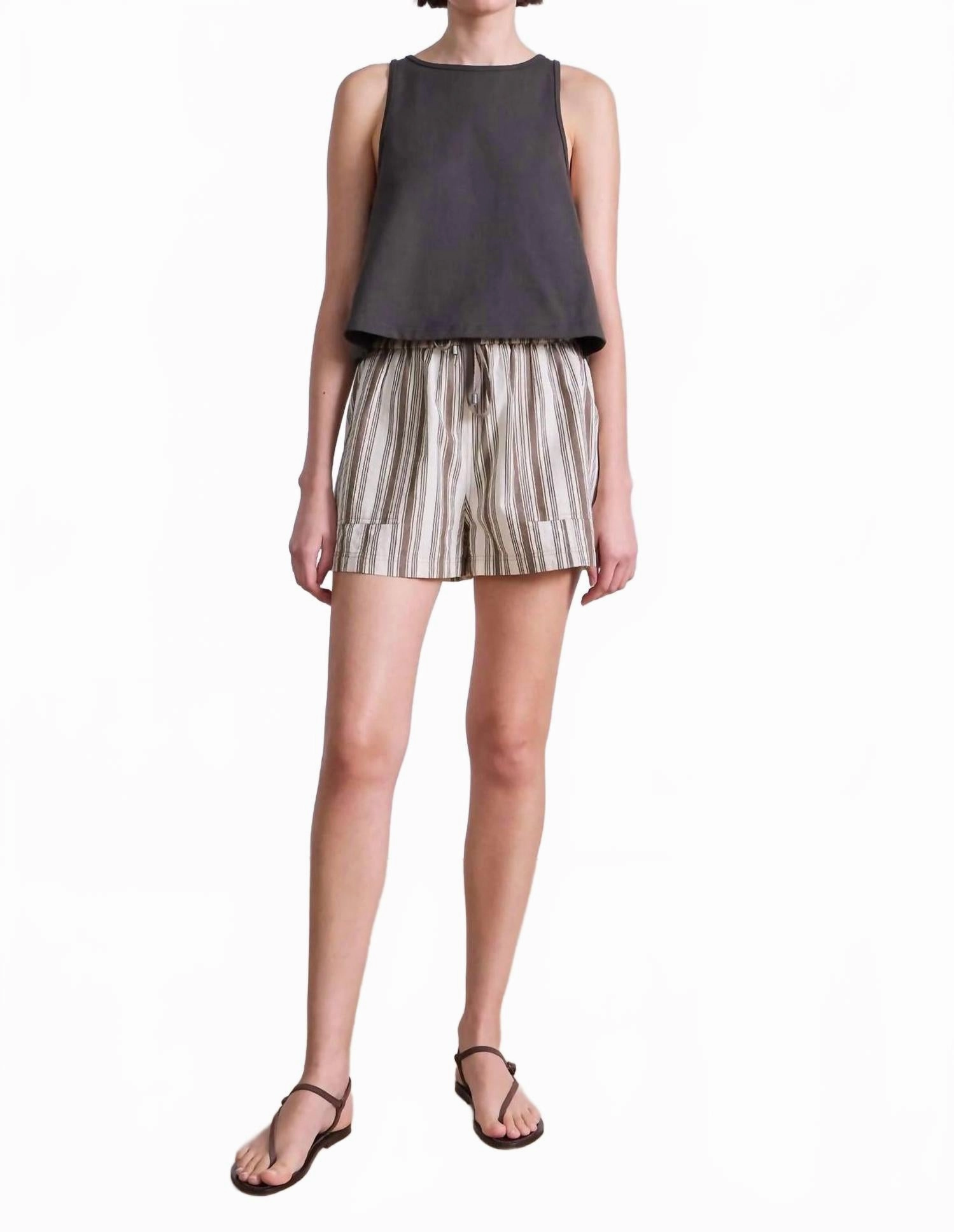 Non Binding Waistline Surf Striped Shorts In Multi