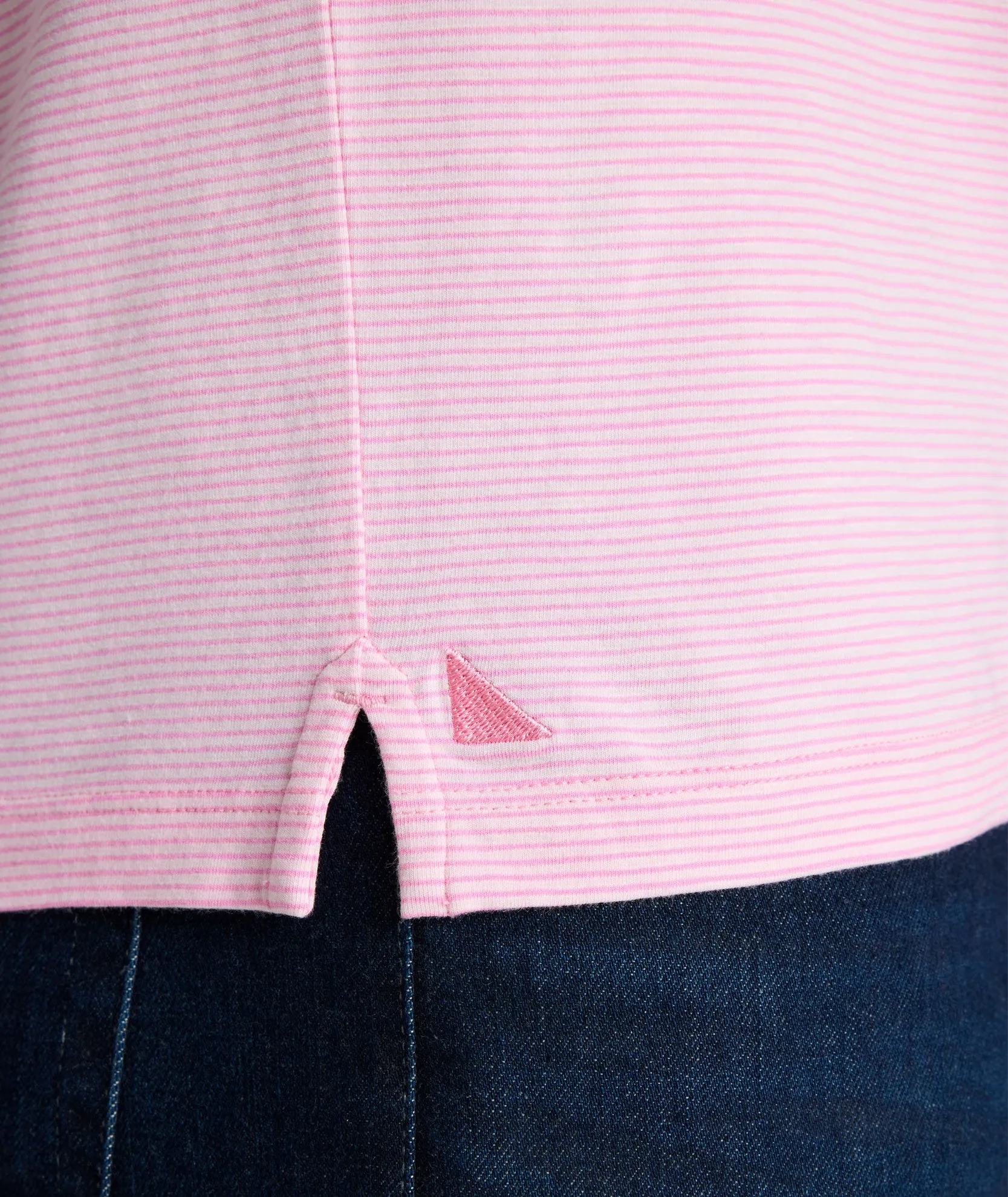 Jersey Slub Short-Sleeve Henley MicroPiqueKnit Reinforced Hemline