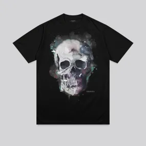 WATERCOLOUR SKULL T-SHIRT BLACK Soft Material shopping