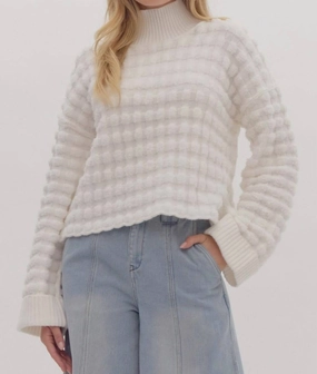 Mary-Michael Sweater In Ivory Knit Comfort Wear