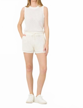 Denim shorts Crochet Pocket Shorts In Ivory