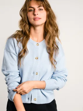 Hypoallergenic Fiber Willow Classic Cardigan - Clear Sky