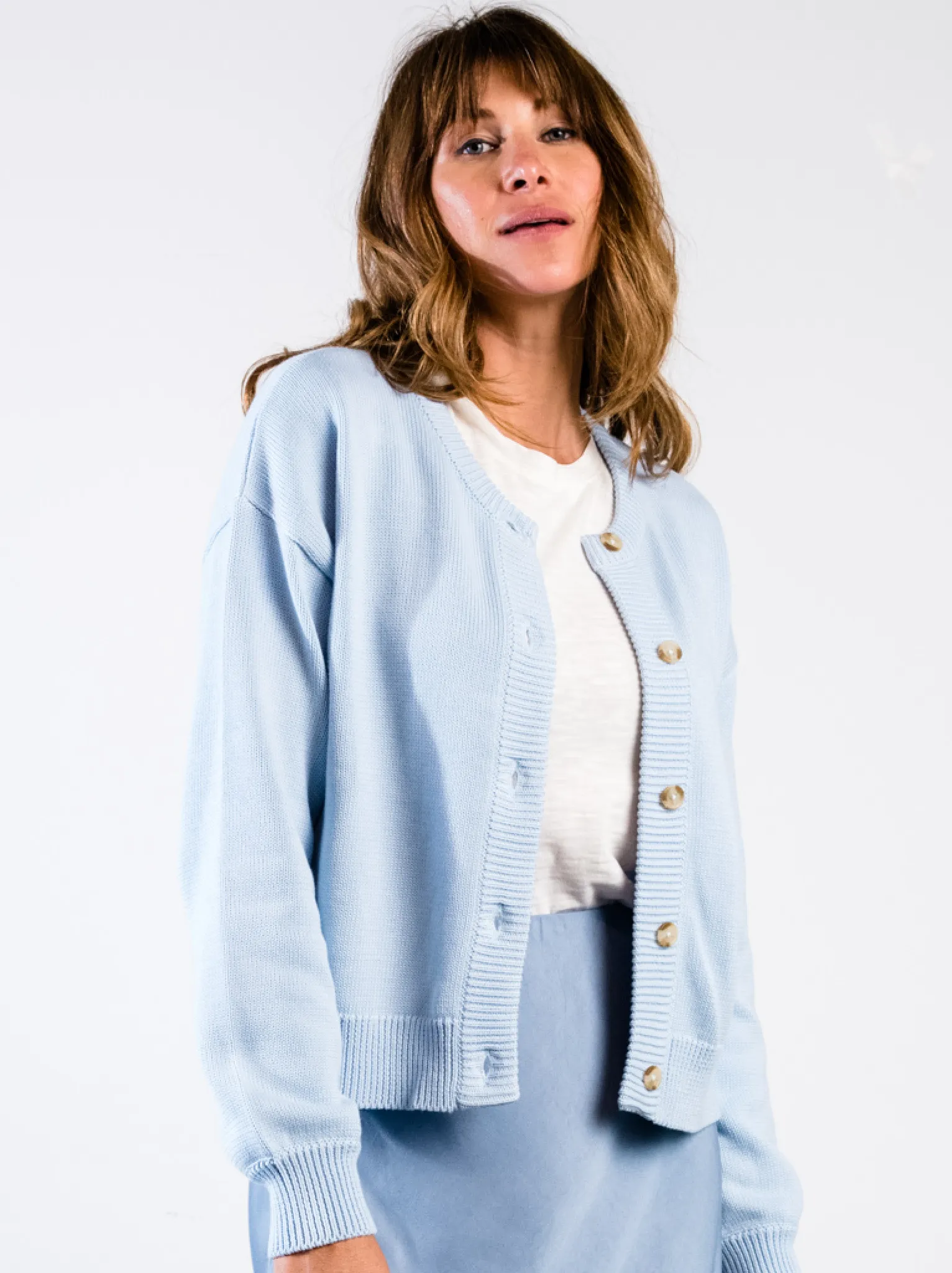No Season Just Right Willow Classic Cardigan - Clear Sky