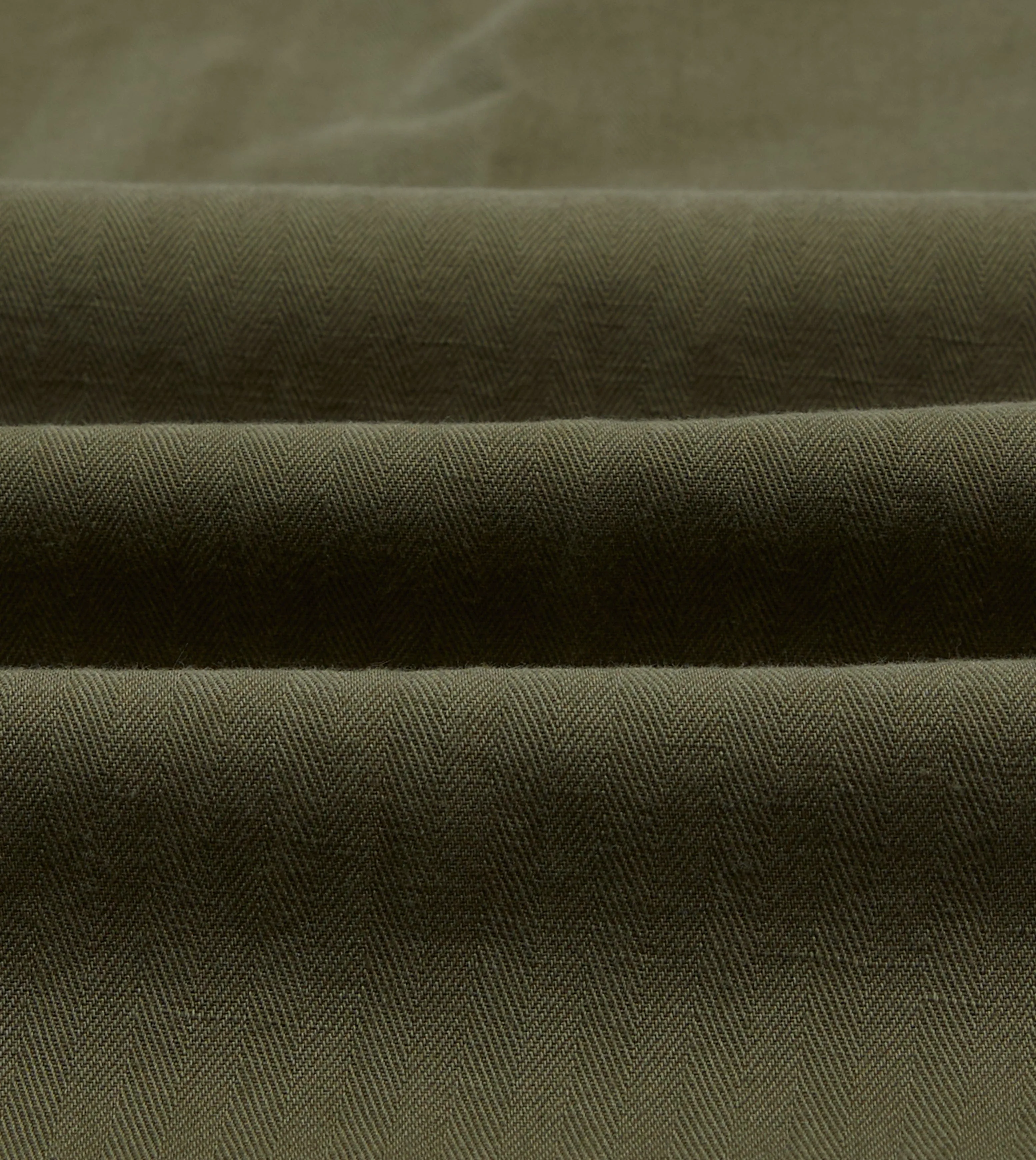 Breathable Performance Wear Olive Cotton-Linen Herringbone Fatigue Trouser