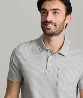 Elegant Fit Striped Performance Polo