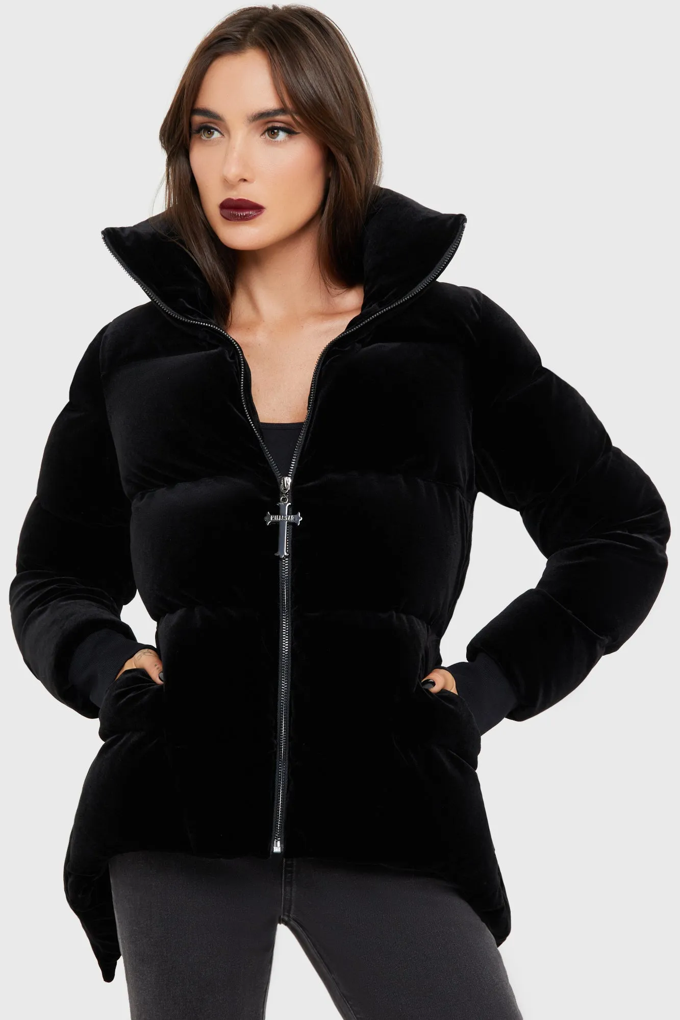 Low Bulk High Warmth Soft Touch Lining Deadliest Nightvelvet Puffer Coat [BLACK]