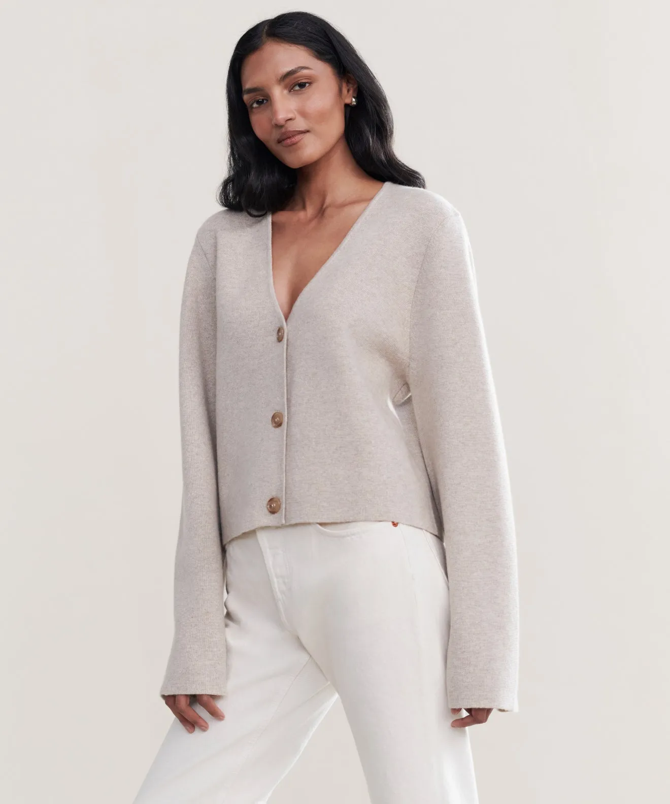 Chelsea Cardigan Everyday Style Interlock Ribbed Collar