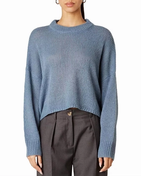 Ariana Sweater In Slate Blue Fashionable Wear Thermal Locking Yarn