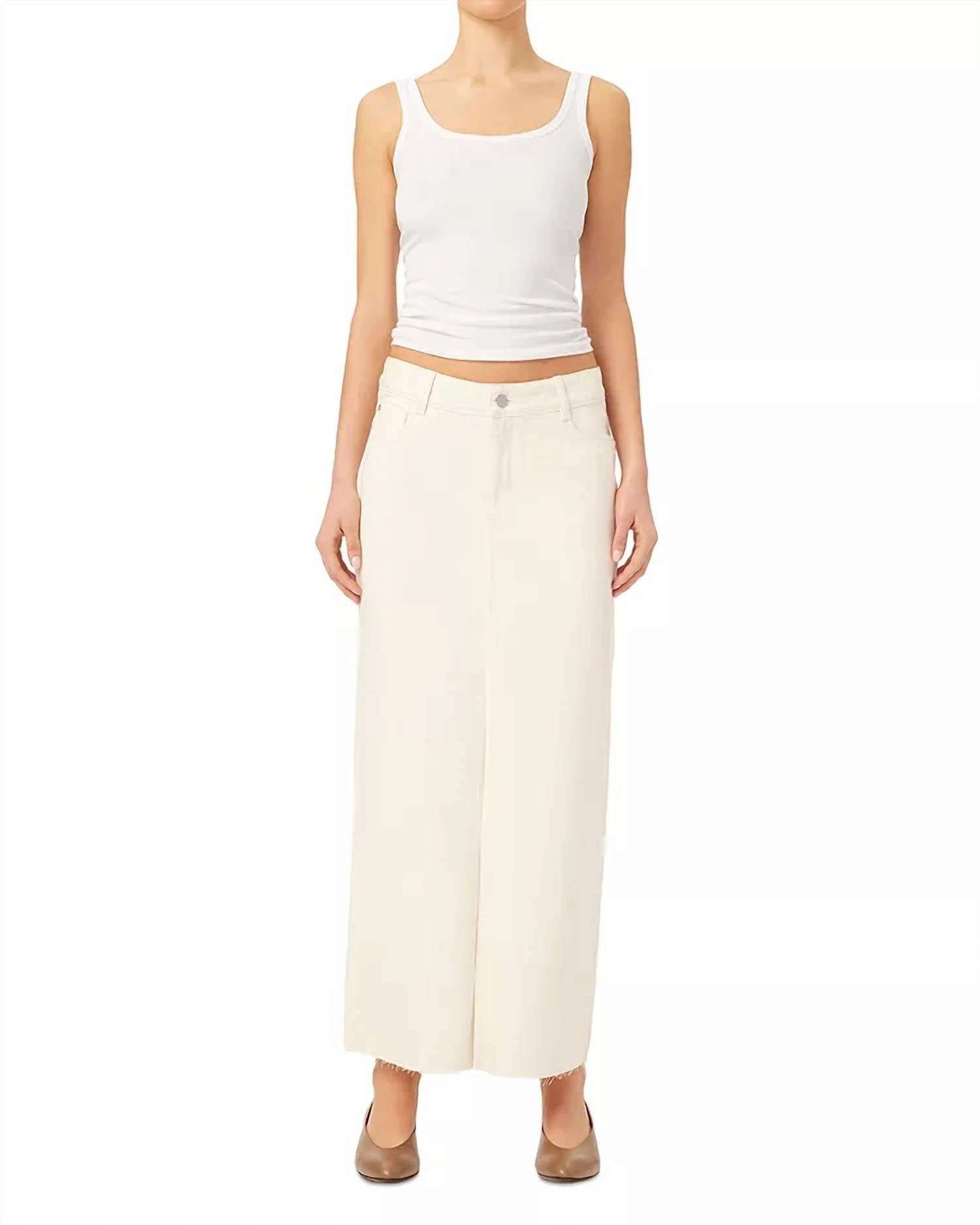 Easy Combo Asra Denim Maxi Skirt In Ecru