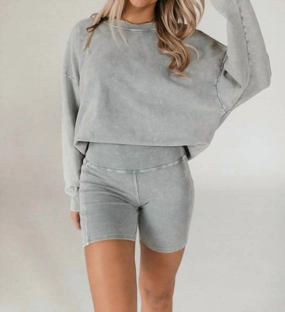 Contemporary Design Weekend Outing Sea Spray Biker Shorts In Sage