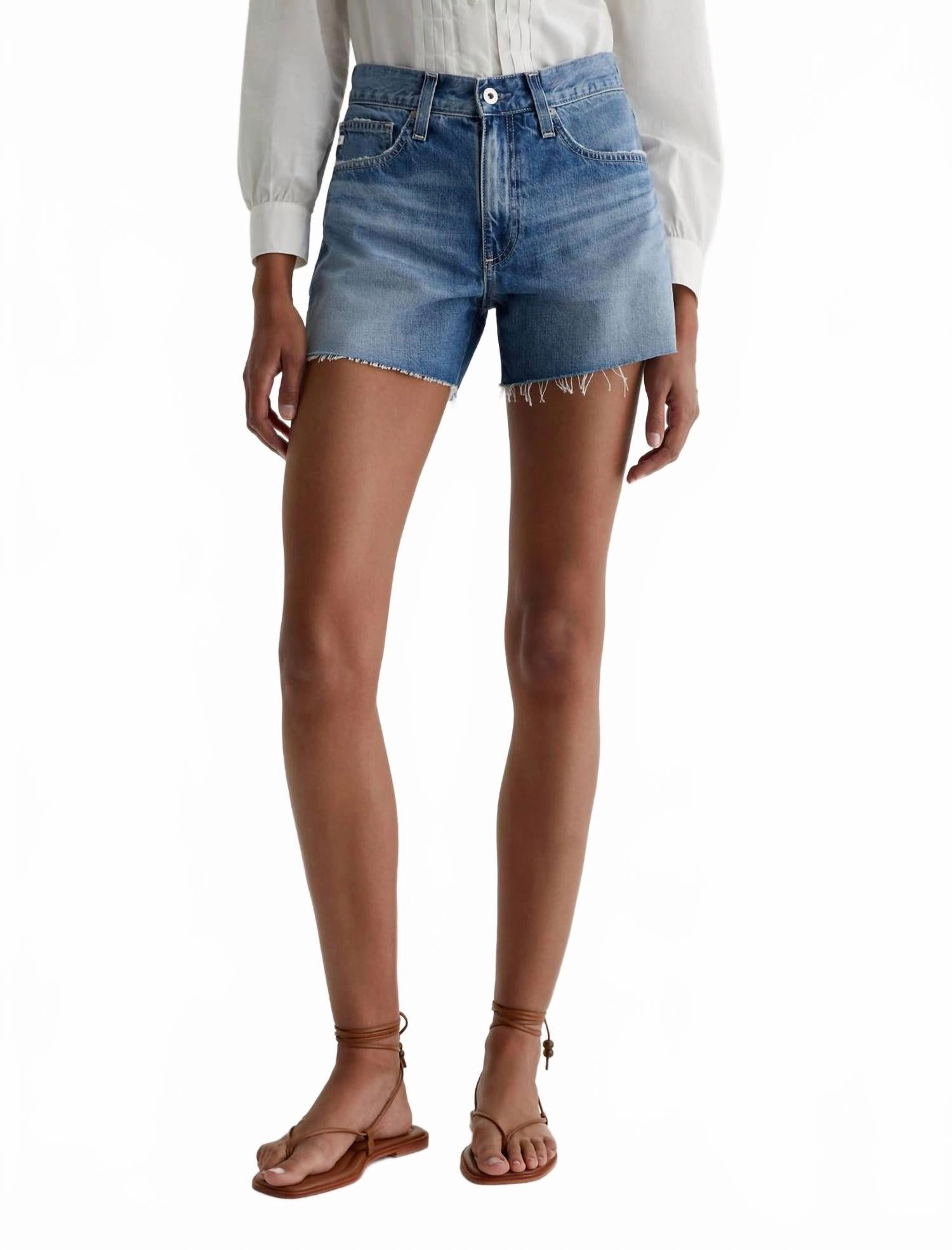 Multi Pocket Functionality Halle High Rise Relaxed Short In Gemini Blue