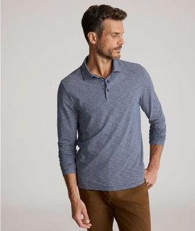 Jersey Slub Long-Sleeve Polo Effortless Fashion EcoFriendly Material