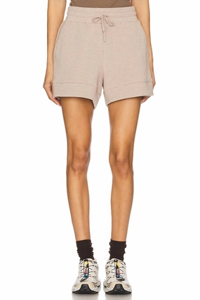 Atrium High Rise Short In Taupe Marl Wrinkle Resistant Finish Perfect Fit