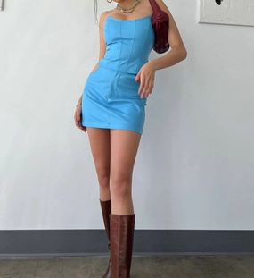 Azure Cut Out Skirt In Ocean Sleek Appeal
