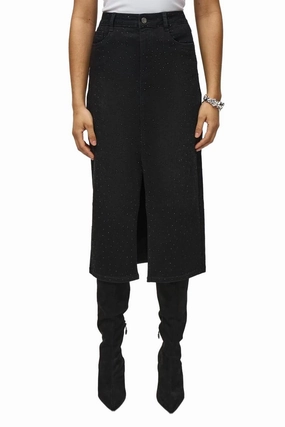 Gathered waist Classic Pencil Skirt In Black