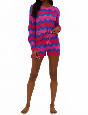 Balboa Short In Orchid Wave Mid Rise Effortless Comfort