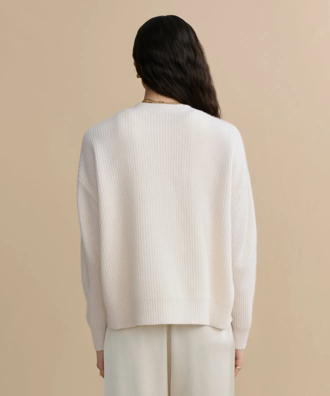 Elegant Look Cropped Cashmere Cocoon Cardigan