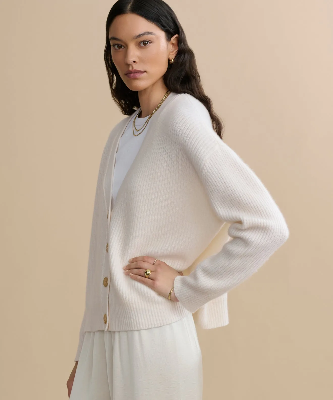 Home Warmth Cropped Cashmere Cocoon Cardigan