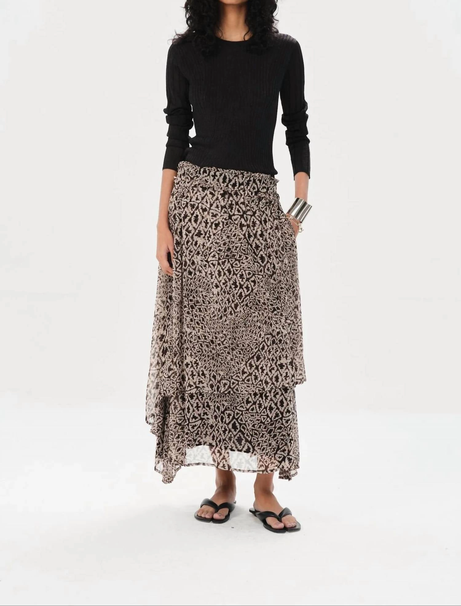 Baradero Lulu Midi Skirt In Brown All Day Fit