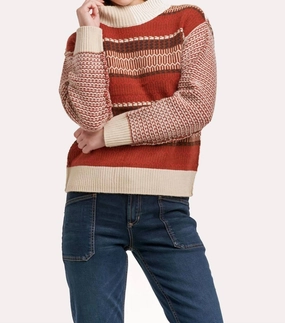 Garment Dyed Finish Chic Comfort Barbara Sweater In Gingerbread House