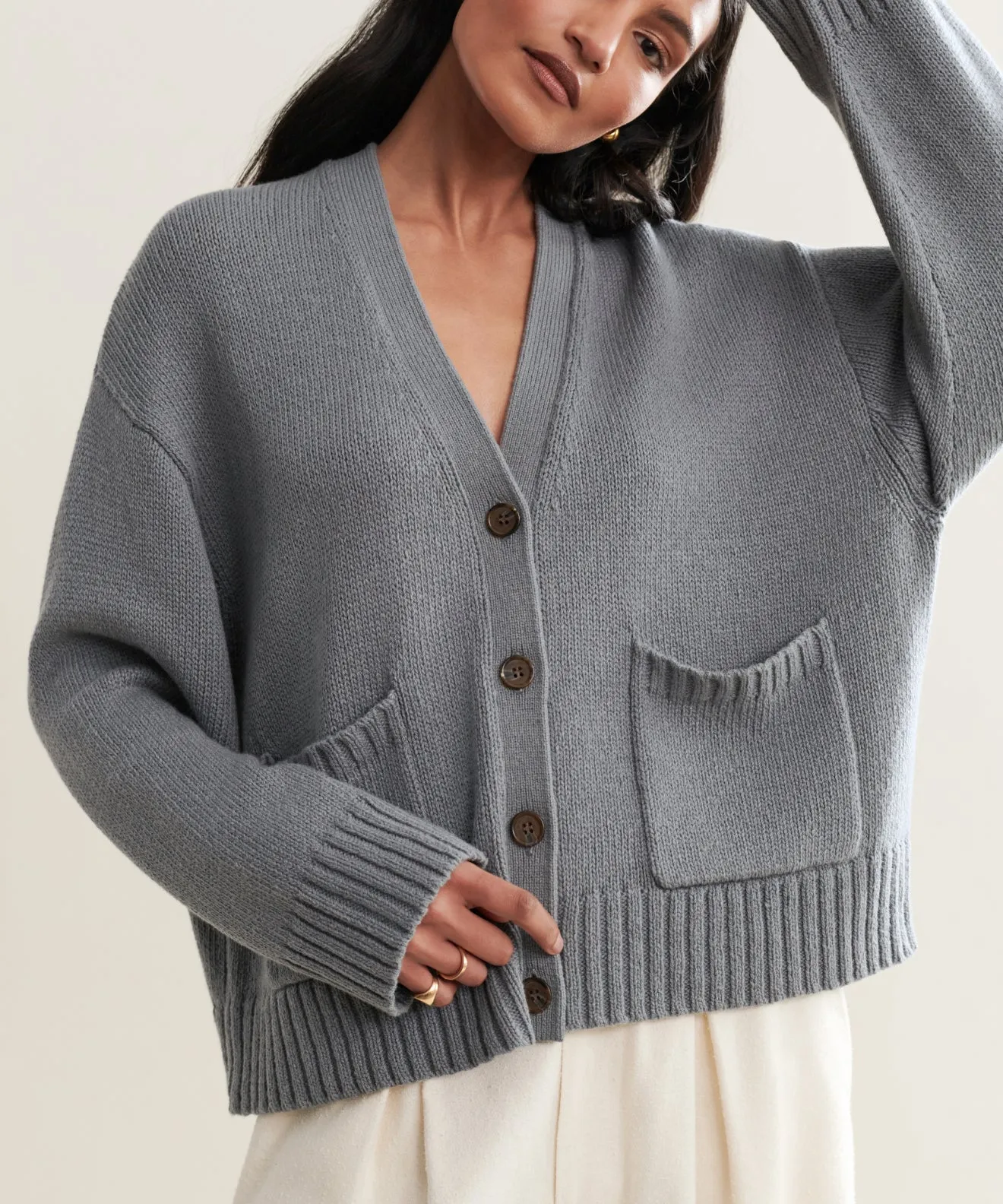 Barrett Cardigan Textured Surface