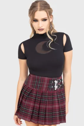 Relaxed Feel Bat Girl Skirt [BURGUNDY TARTAN]