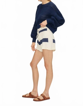 Anti Chafe Seamless Baylor Short In Bold Navy Stripe