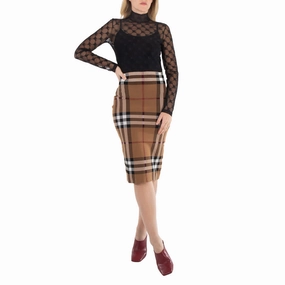 Gentle Comfort Burberry Birch Brown Check Jacquard Skirt