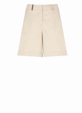 Beige Cotton Shorts Hypoallergenic fabric