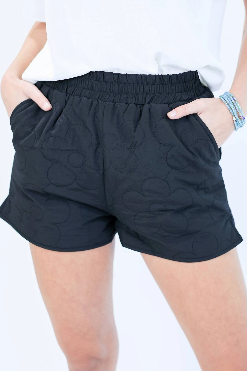 Magical Weekend Puffer Shorts In Black Crisp Look fall shorts