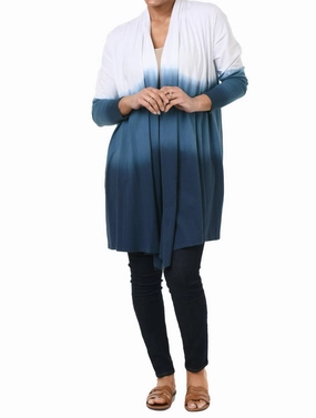Bessie Cardigan In Real Teal Ombre Winter Apparel Trendy Layering