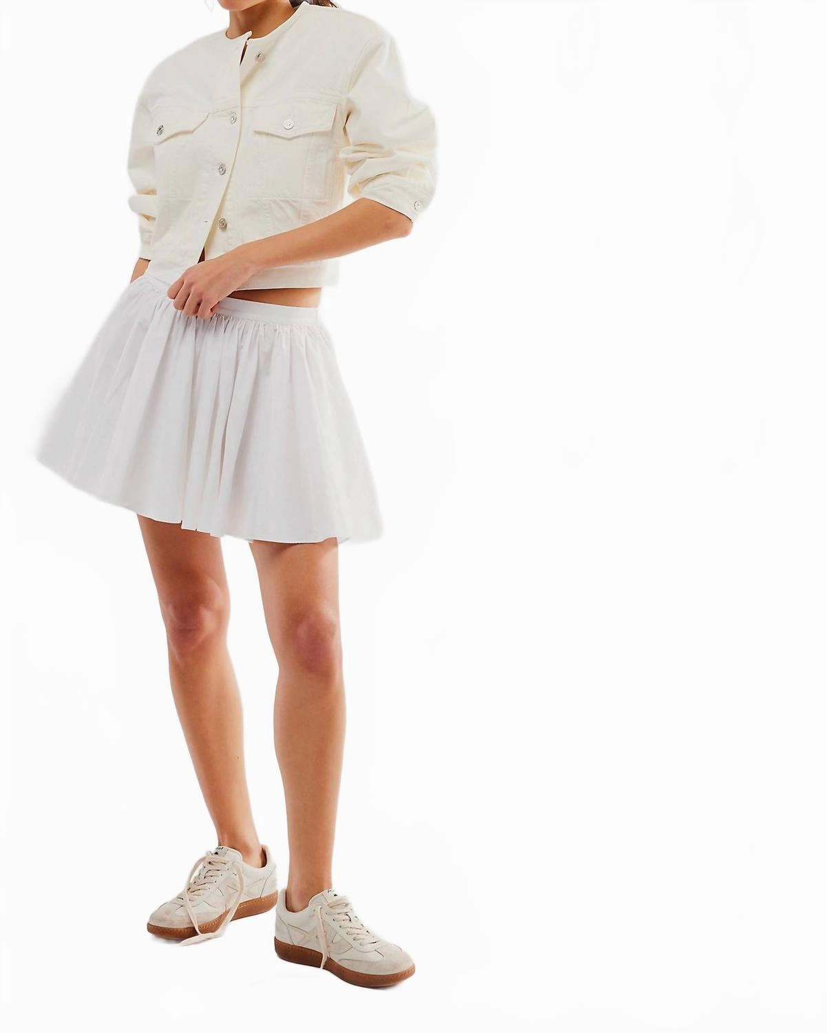 Classic Touch Gaia Skirt In Optic White