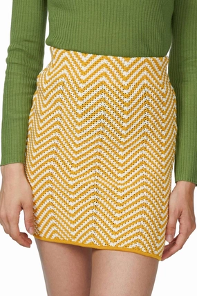 Biance Knit Skirt In Canary Multi Comfortable Motion