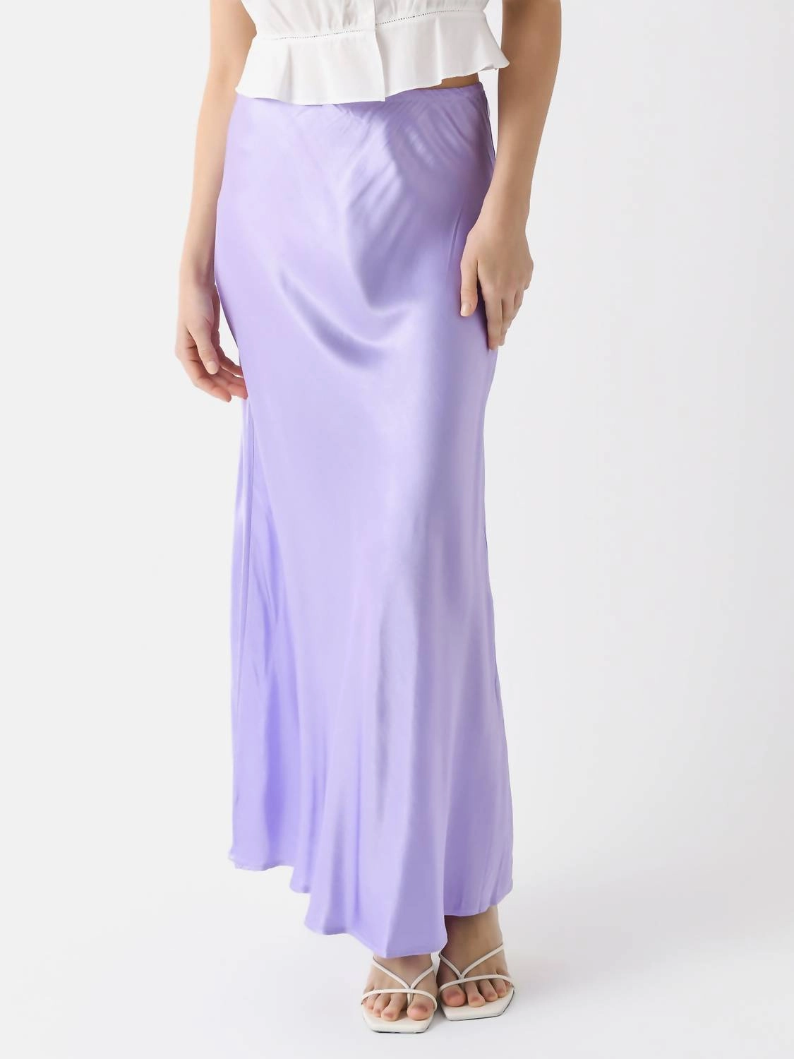 Bias Skirt In Tulip Mini length Layered Hem