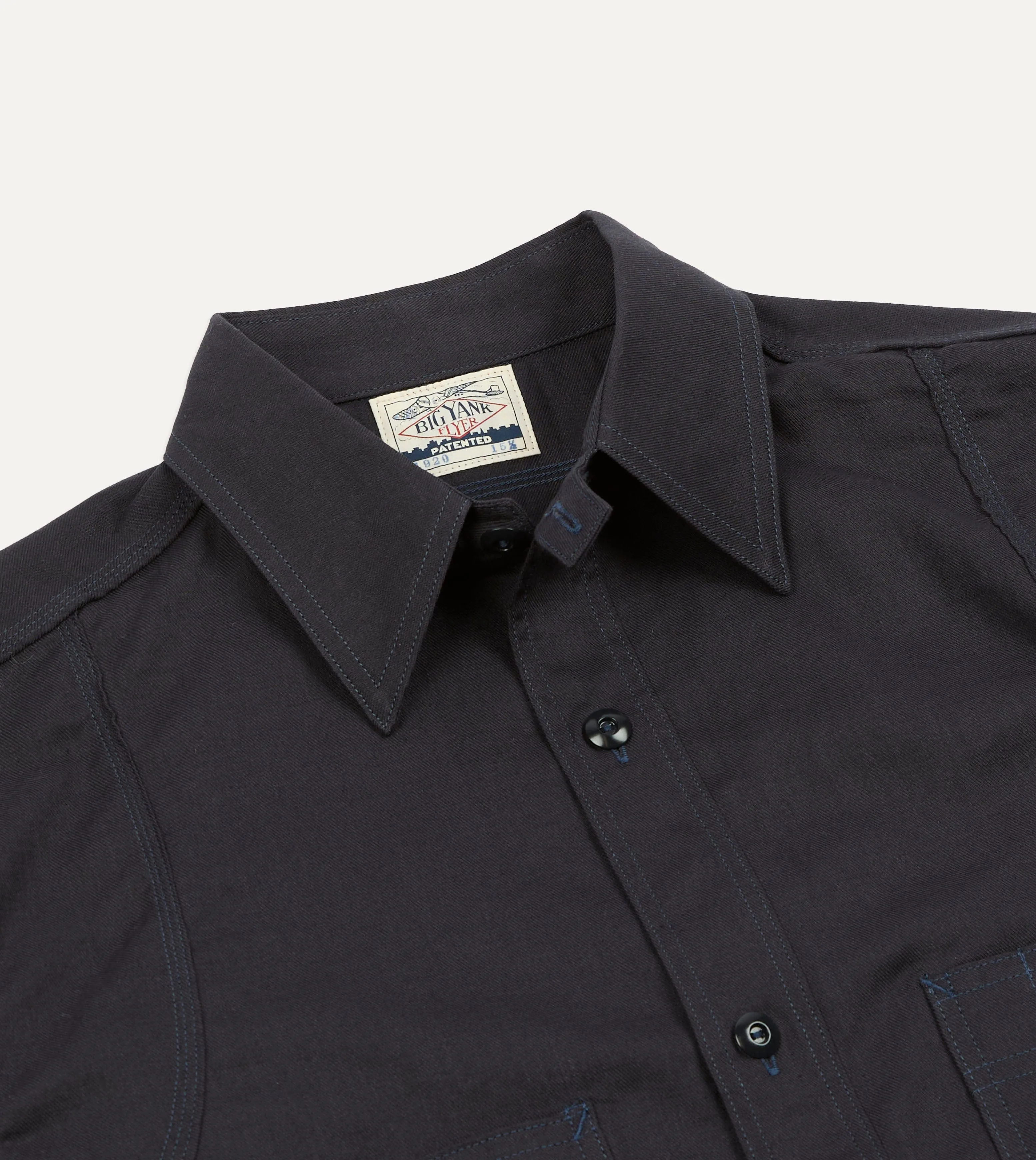 Sophisticated Style Big Yank '1920' Indigo Cotton-Linen Twill Flyer Shirt