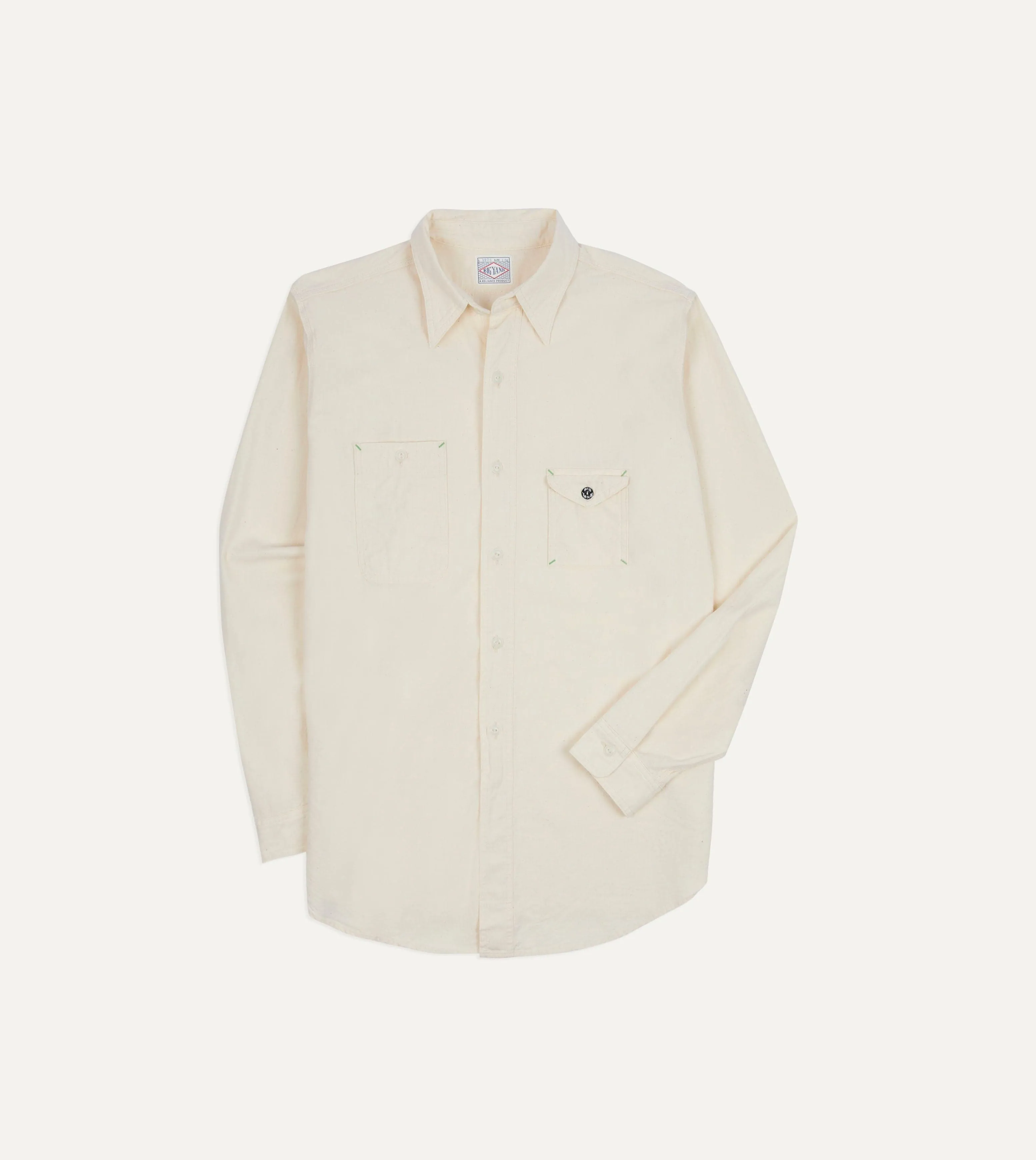 Fall Fashion Seamless Shoulder Construction Big Yank '1935' Ecru Chambray Shirt