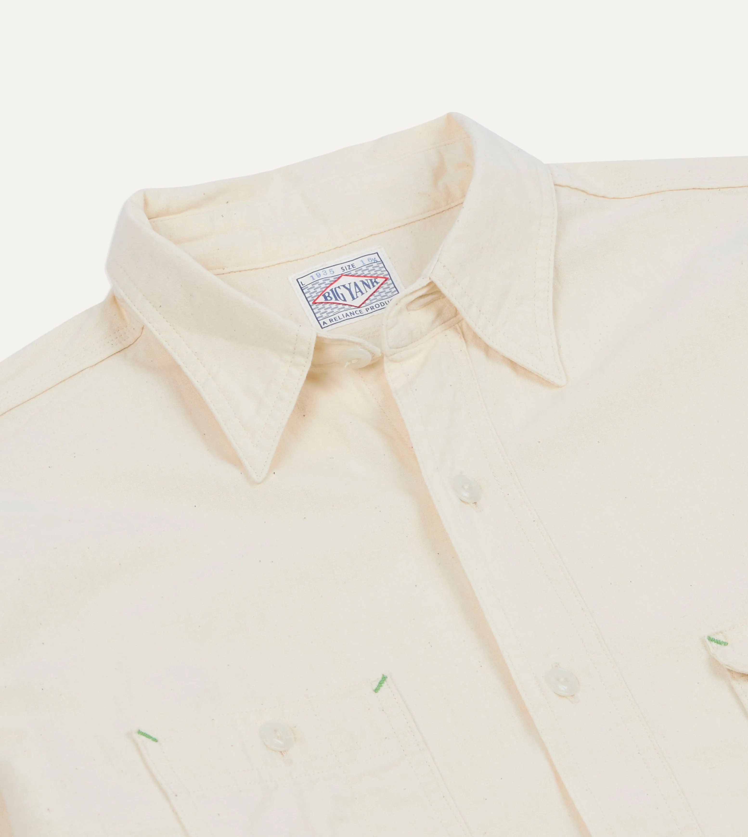 Reinforced Shoulders Multipocket Style Big Yank '1935' Ecru Chambray Shirt