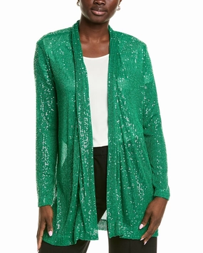 Dynamic Ventilation Panels Knitwear Look Anne Klein Drape Front Cardigan