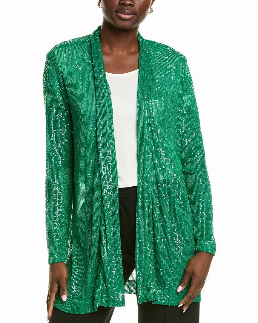 Anne Klein Drape Front Cardigan Flexible Fabric Layered Style Wear