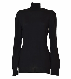 Cozy Apparel Black Virgin Wool Turtleneck Sweater