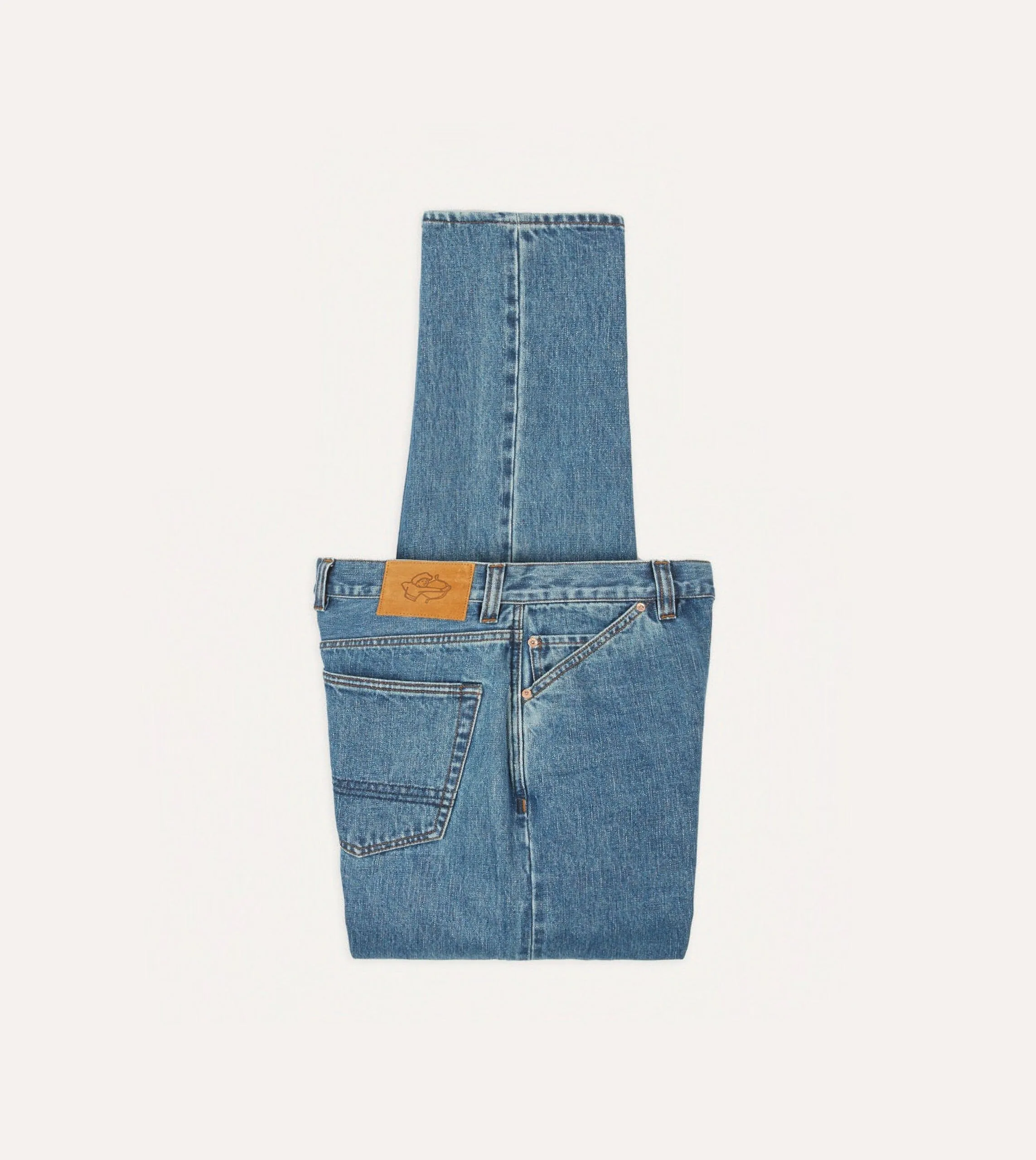 Low Bulk Secure fit Bleach Wash 14.2oz Japanese Selvedge Denim Five-Pocket Jeans