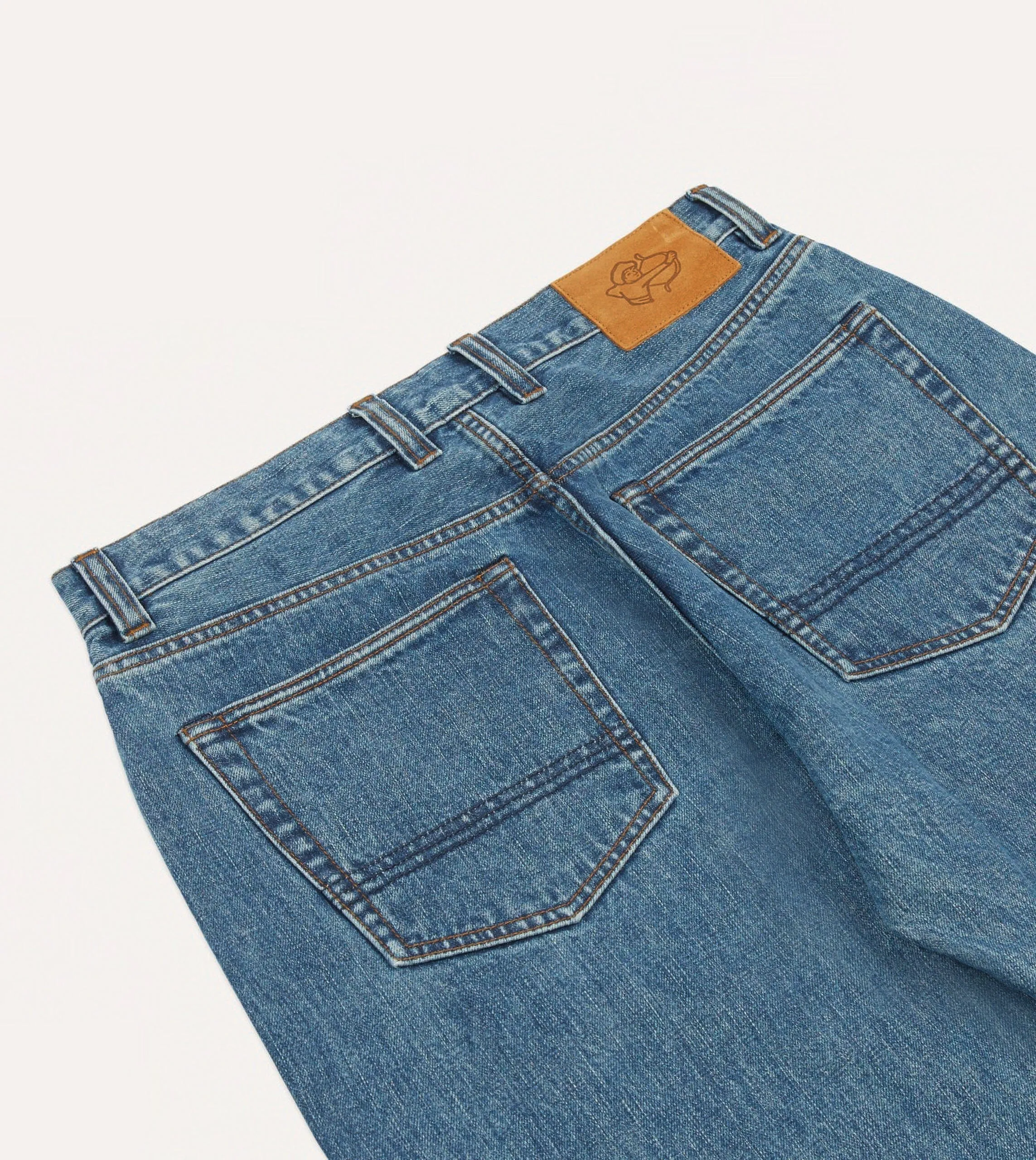 Comfort Wearable clean look Bleach Wash 14.2oz Japanese Selvedge Denim Five-Pocket Jeans