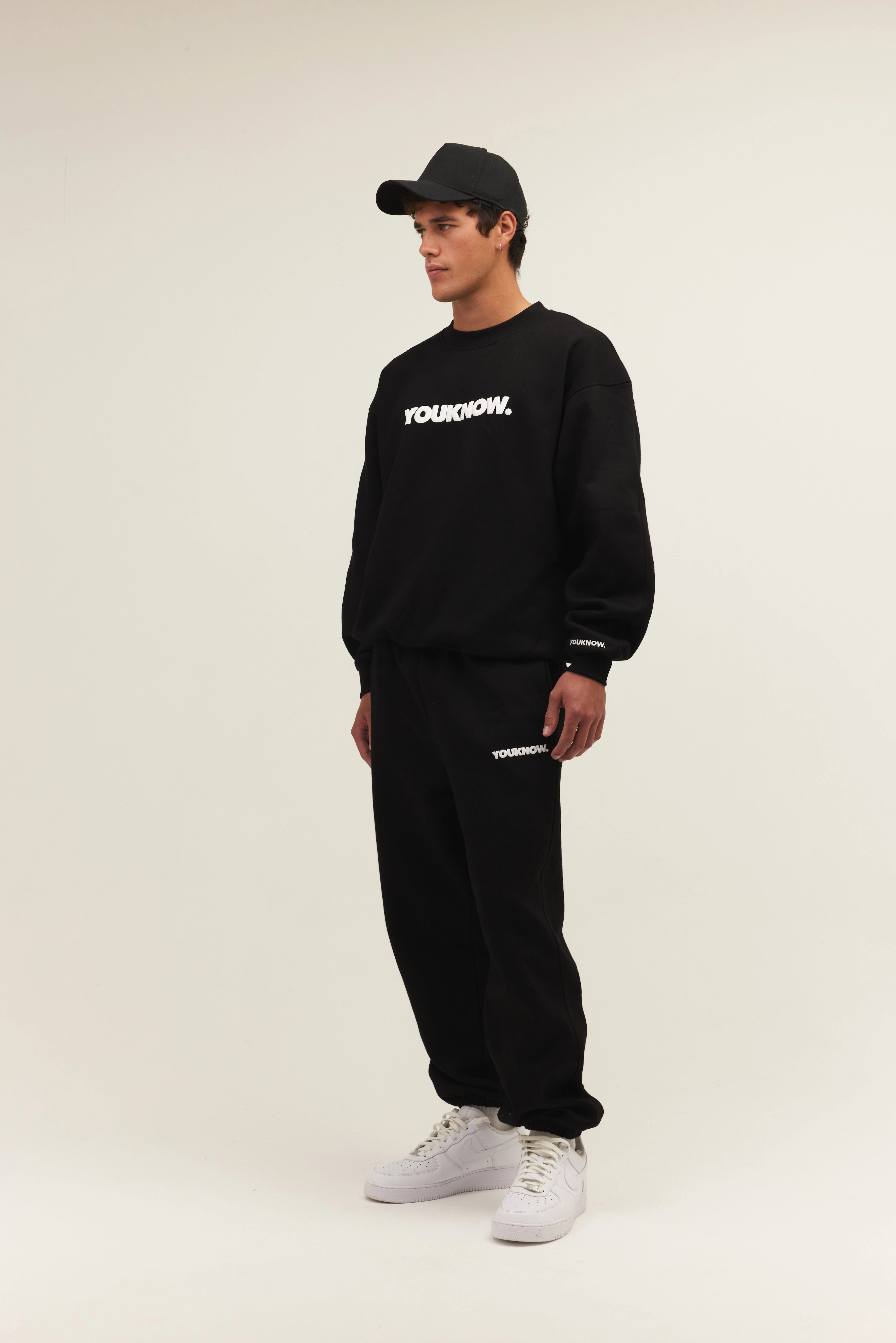 Breathable Wear Fit BLOCK CUFFED SWEATPANTS | Black