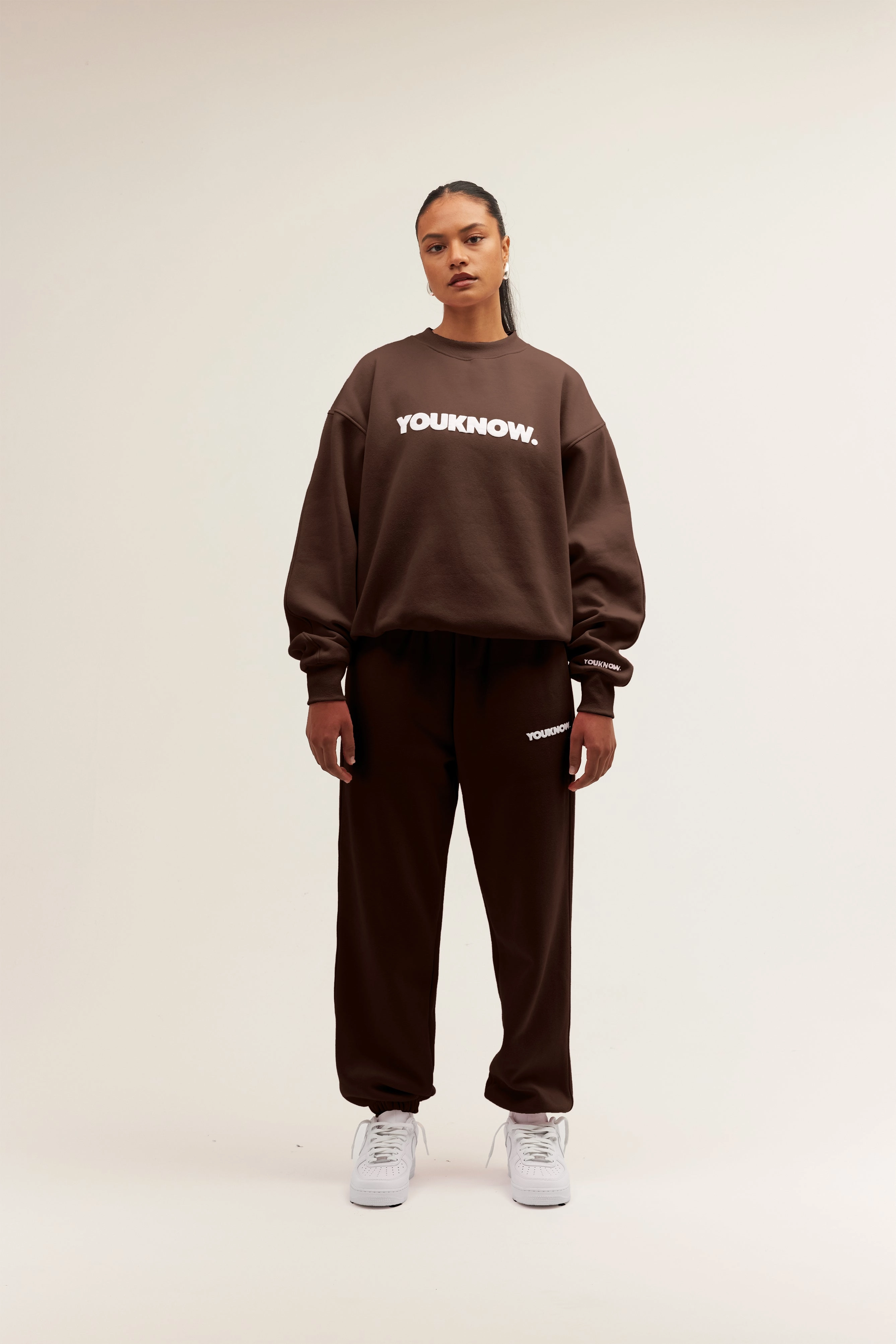 Comfort Focus BLOCK CUFFED SWEATPANTS | Brown