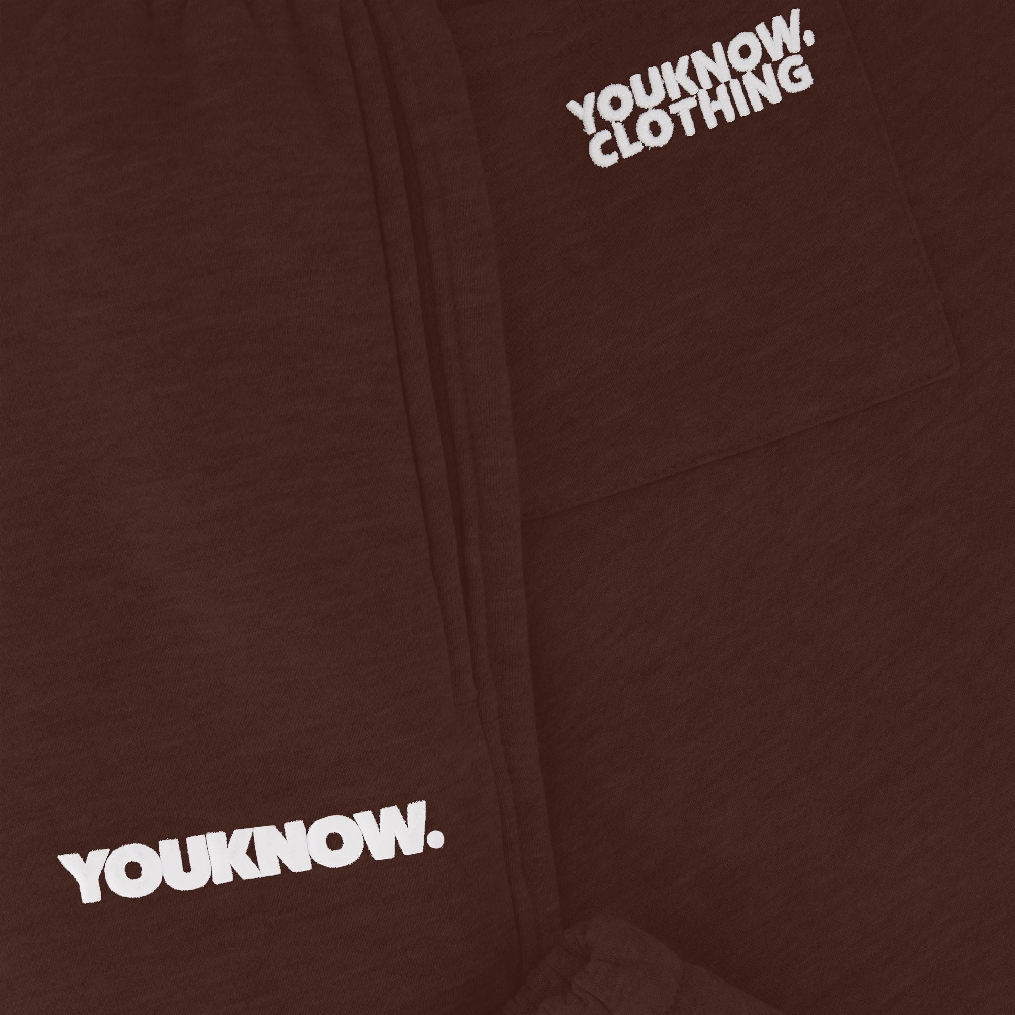 Structured fabric Formal Look BLOCK CUFFED SWEATPANTS | Brown