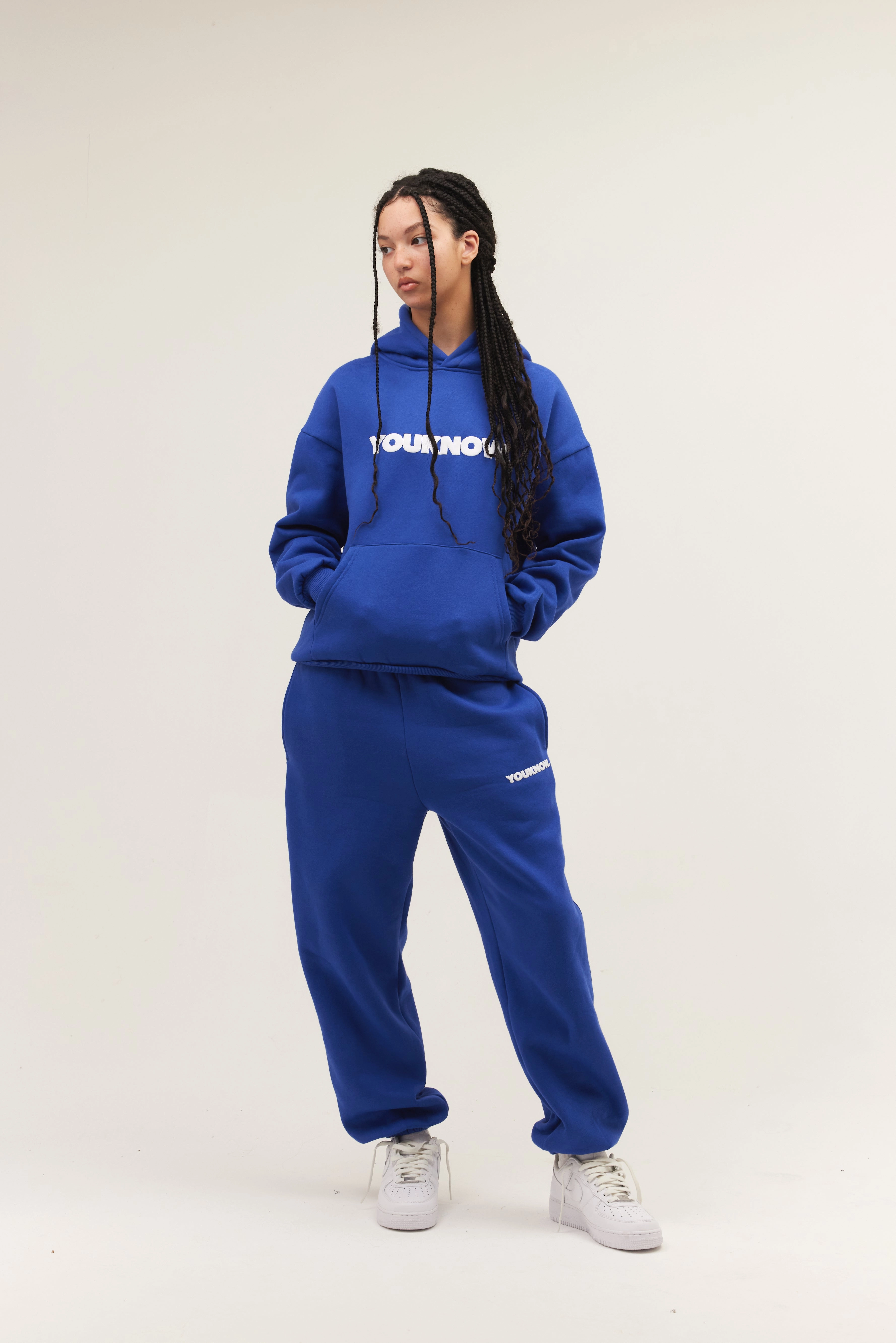 upcycled design Eco Friendly Dye Process BLOCK HOODIE | Blue