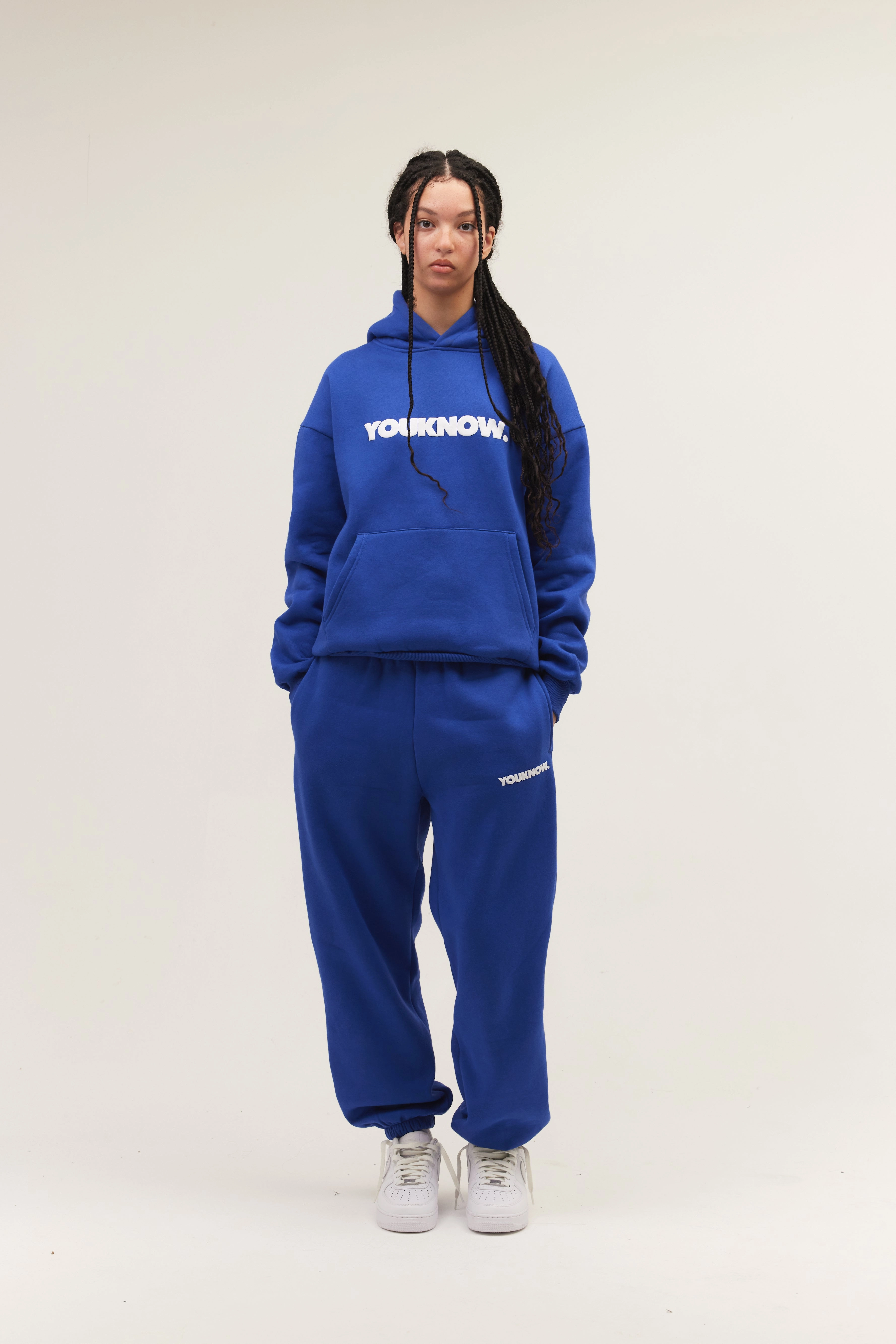 BLOCK HOODIE | Blue Koala like Soft Lining