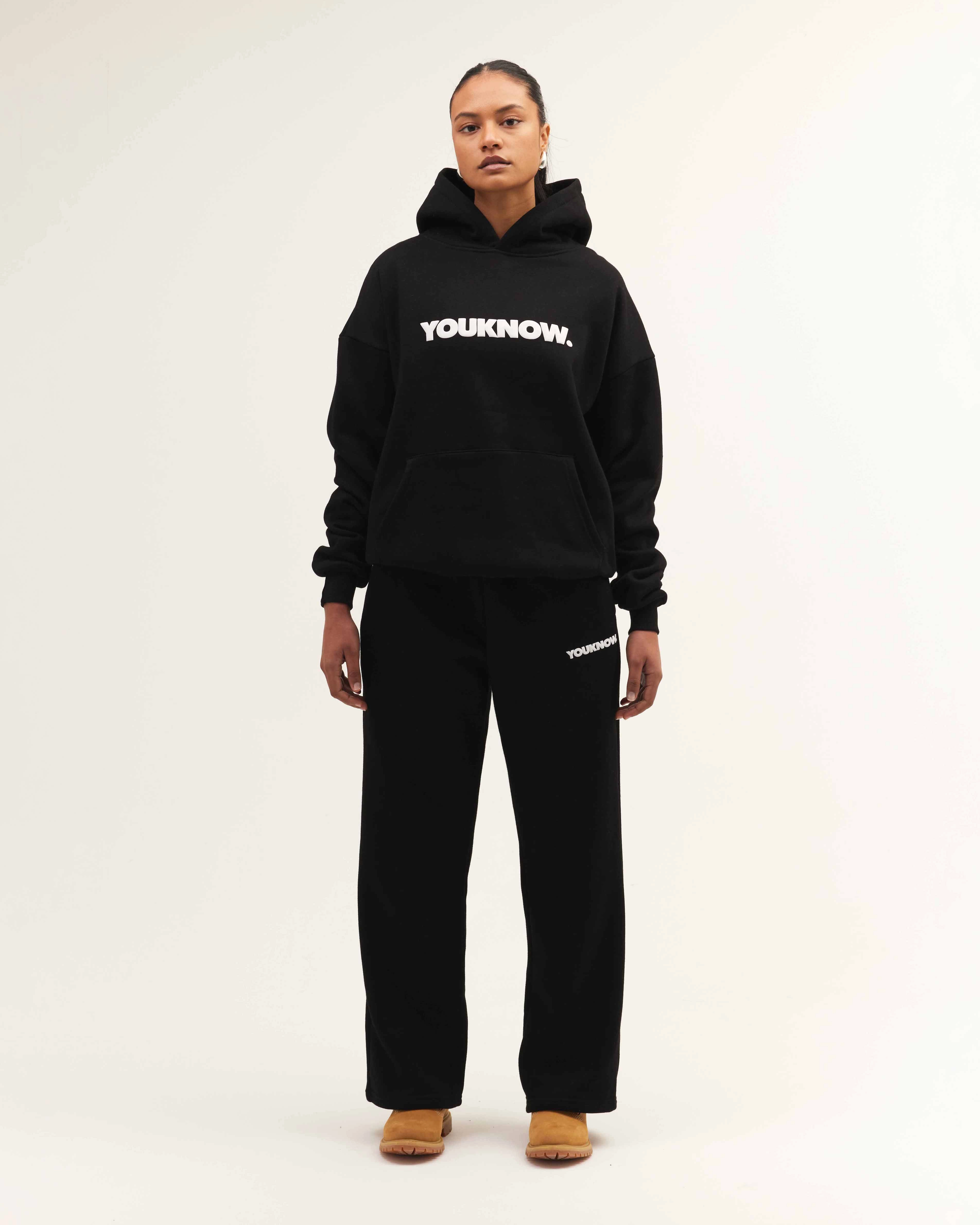 Daily Style Reinforced Seams BLOCK WIDE-LEG SWEATPANTS | Black