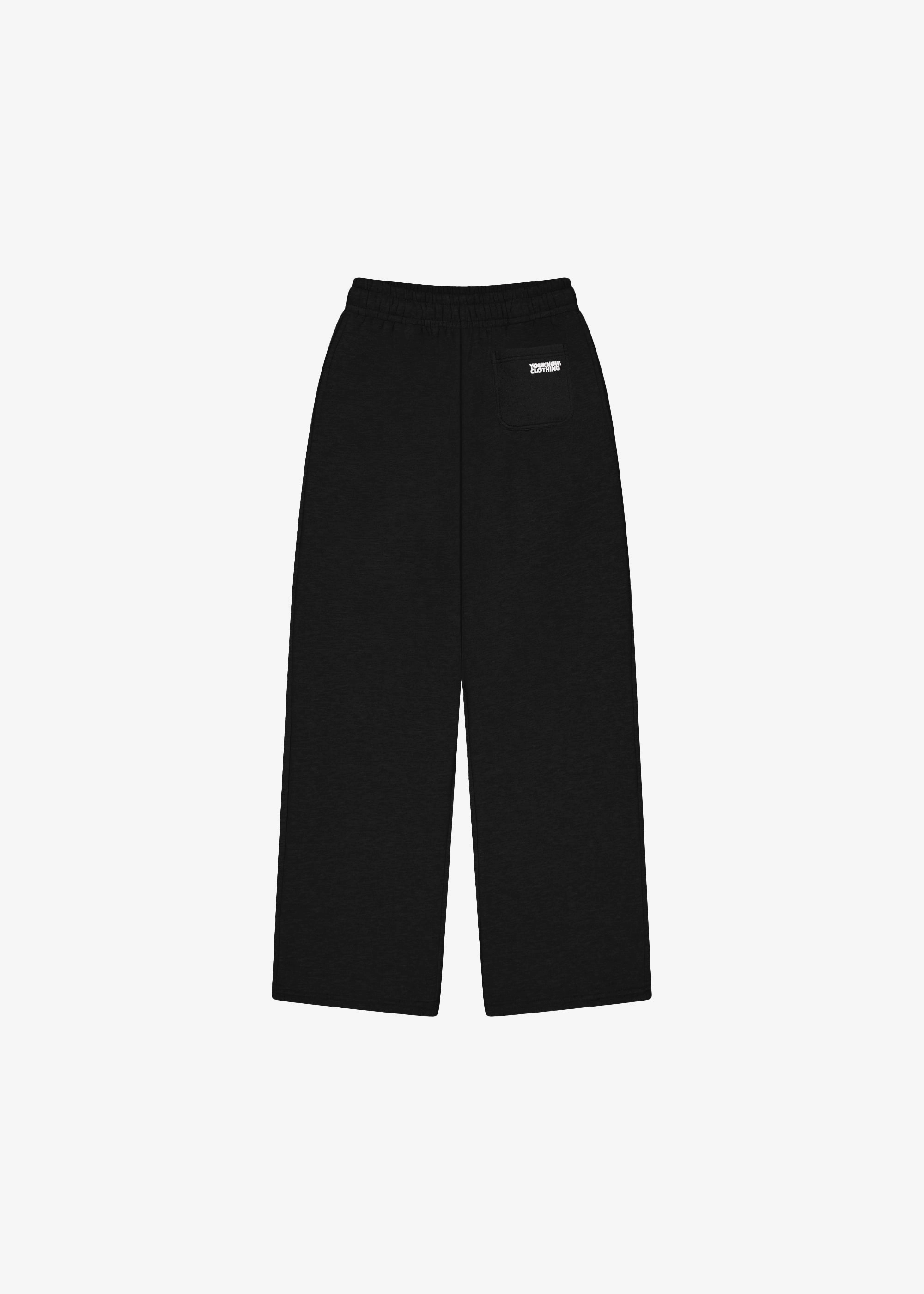 BLOCK WIDE-LEG SWEATPANTS | Black Tight Waist Lightweight