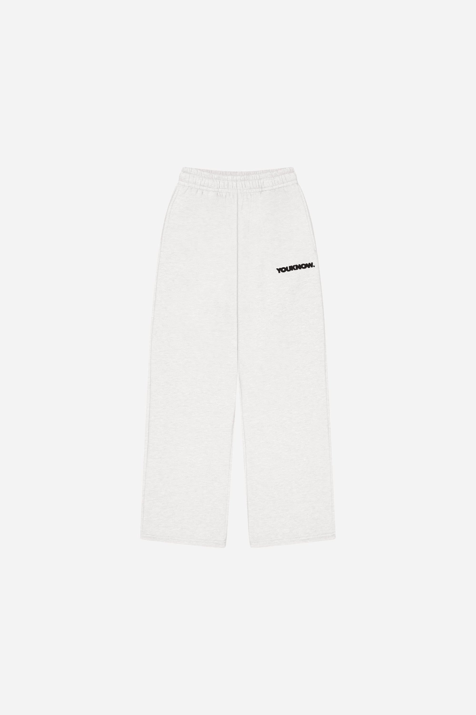 Slim Fit Wear BLOCK WIDE-LEG SWEATPANTS | White Marle